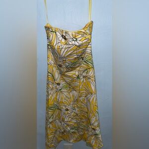 Ladie’s Size 2 Vintage Spense Yellow Floral Strapless Dress